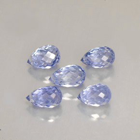 Gemas de zafiro azul natural de  ct, briolette, VS