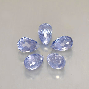 Gemas de zafiro azul natural de  ct, briolette, VS
