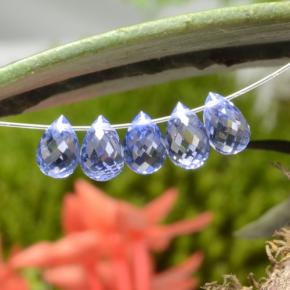 Gemas de zafiro azul natural de 3,03 ct, briolette, VVS-VS