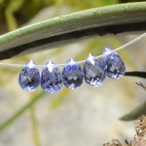 Gemas de zafiro azul natural de 3,03 ct, briolette, VVS-VS