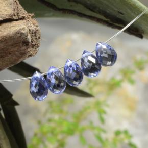 Gemas de zafiro azul natural de 3,73 ct, briolette, VVS-VS