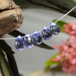 Gemas de zafiro azul natural de 3,73 ct, briolette, VVS-VS