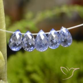 Gemas de Zafiro Intense Blue  natural de 3.42 ct, Corte Briolette, VVS-VS