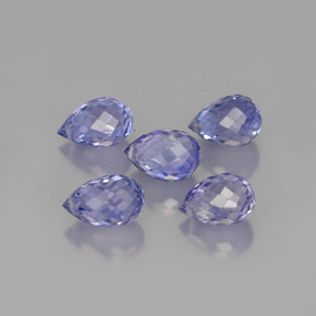 Gemas de zafiro violeta natural de  ct, briolette, VVS-VS