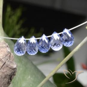 Gemas de Zafiro Azul violeta natural de 3.97 ct, Corte Briolette, VVS-VS