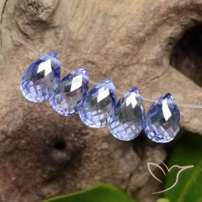 Gemas de Zafiro Intense Blue  natural de 3.82 ct, Corte Briolette, VVS-VS