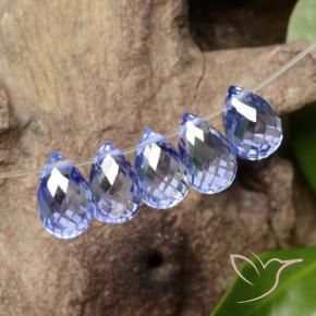 Gemas de Zafiro Intense Blue  natural de 3.82 ct, Corte Briolette, VVS-VS