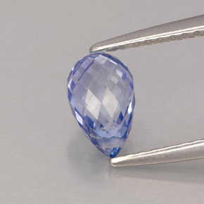 Zafiro azul natural de 1,45 ct, briolette, VVS-VS