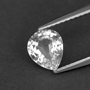 Zafiro blanco natural de 1,00 ct, en forma de pera, VVS-VS