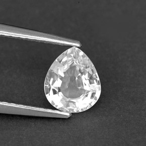 Zafiro blanco natural de 1,00 ct, en forma de pera, VVS-VS