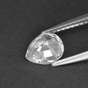 Zafiro blanco natural de 1,00 ct, en forma de pera, VVS-VS