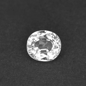 Zafiro blanco natural de 1,04 ct, corte óvalo, VVS-VS