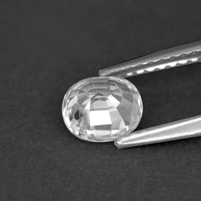 Zafiro blanco natural de 1,04 ct, corte óvalo, VVS-VS
