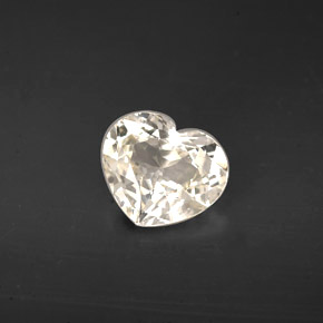 Zafiro blanco natural de 1,77 ct, forma de corazón, VVS-VS
