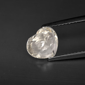Zafiro blanco natural de 1,77 ct, forma de corazón, VVS-VS