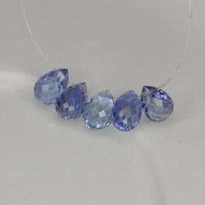 Gemas de zafiro azul natural de  ct, briolette, VVS-VS