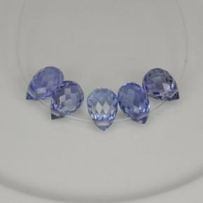Gemas de zafiro azul natural de  ct, briolette, VVS-VS