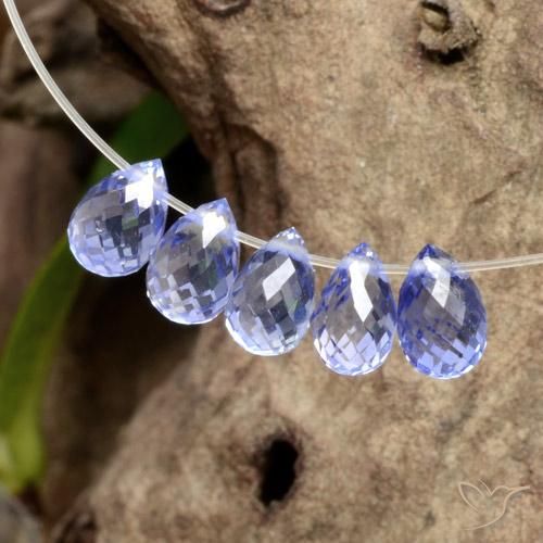 Gemas de Zafiro Azul intenso natural de 2.03 ct, Corte Briolette, VVS-VS