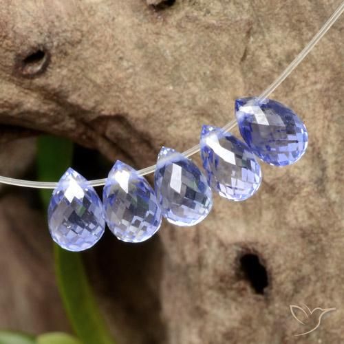 Gemas de Zafiro Azul intenso natural de 2.03 ct, Corte Briolette, VVS-VS