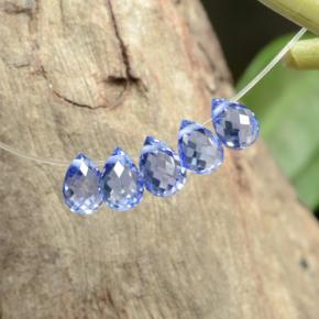 Gemas de zafiro azul natural de 2,06 ct, briolette, VVS-VS