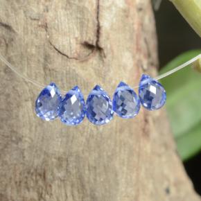 Gemas de zafiro azul natural de 2,06 ct, briolette, VVS-VS
