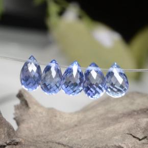 Gemas de zafiro azul natural de 2,48 ct, briolette, VVS-VS