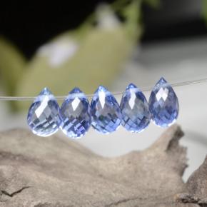 Gemas de zafiro azul natural de 2,48 ct, briolette, VVS-VS