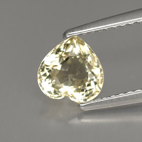Zafiro amarillo natural de 1,53 ct, forma de corazón, VVS-VS