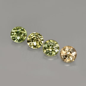 Gemas de zafiro verde natural de  ct, corte redondo, VVS-VS