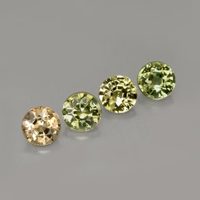 Gemas de zafiro verde natural de  ct, corte redondo, VVS-VS