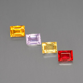 Gemas de zafiro multicolor natural de  ct, baguette, VVS-VS