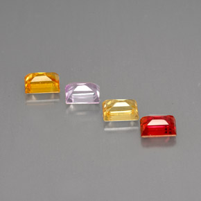 Gemas de zafiro multicolor natural de  ct, baguette, VVS-VS