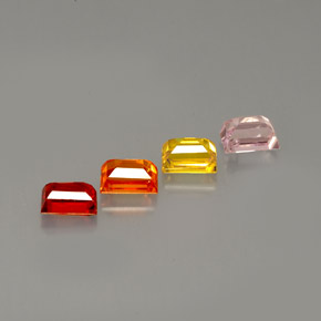 Gemas de zafiro multicolor natural de  ct, baguette, VVS-VS