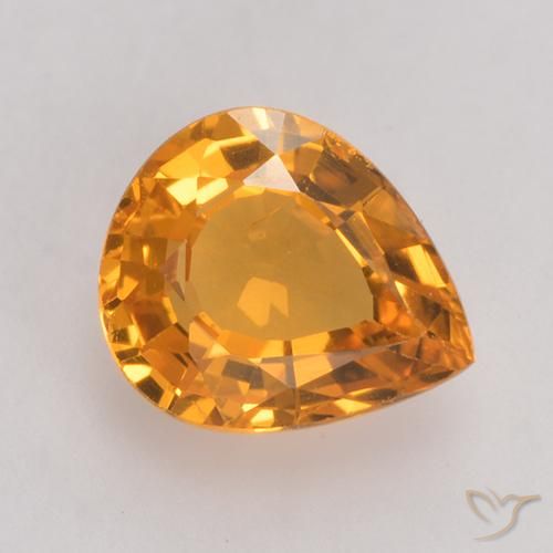 0.73ct Natural Dark Orange  Zafiro, En forma de pera, VS