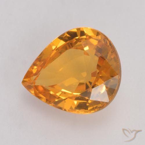 Zafiro Dark Orange  natural de 0.73 ct, En forma de pera, VS