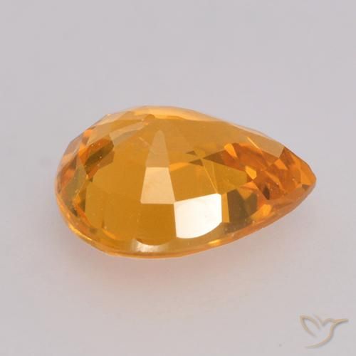 Zafiro Dark Orange  natural de 0.73 ct, En forma de pera, VS