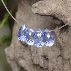 Gemas de zafiro azul natural de 2,53 ct, briolette, VVS-VS