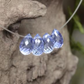 Gemas de zafiro azul natural de 2,53 ct, briolette, VVS-VS