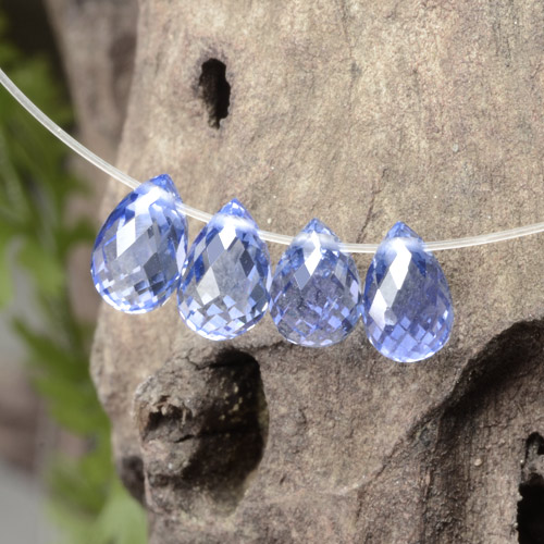Gemas de zafiro azul natural de 2,23 ct, briolette, VVS-VS