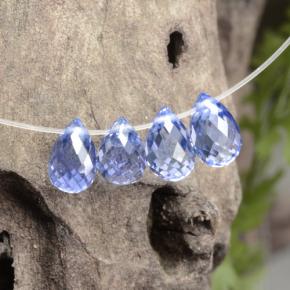 Gemas de zafiro azul natural de 2,23 ct, briolette, VVS-VS