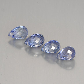 Gemas de zafiro azul natural de  ct, briolette, VS