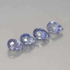 Gemas de zafiro azul natural de  ct, briolette, VS