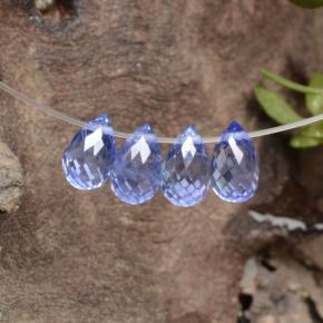 Gemas de zafiro azul natural de 2,18 ct, briolette, VVS-VS
