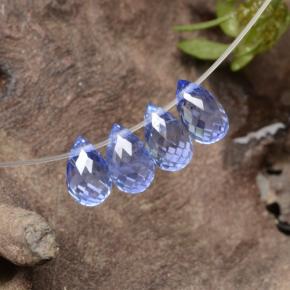 Gemas de zafiro azul natural de 2,18 ct, briolette, VVS-VS