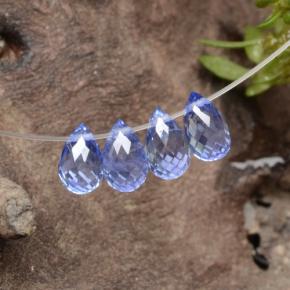 Gemas de zafiro azul natural de 2,18 ct, briolette, VVS-VS