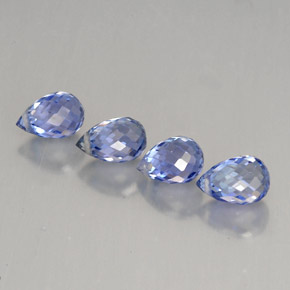 Gemas de zafiro azul natural de  ct, briolette, VVS-VS