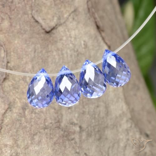 Gemas de Zafiro Azul violeta natural de 2.56 ct, Corte Briolette, VS