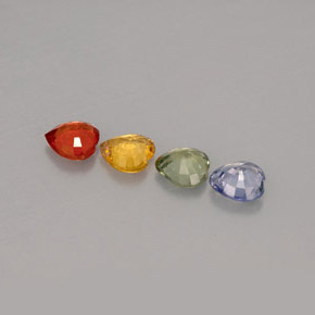 Gemas de zafiro multicolor natural de  ct, forma de corazón, VS