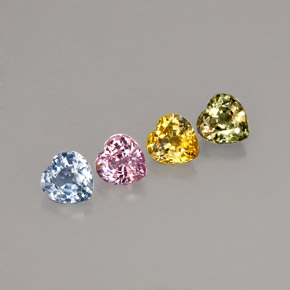 Gemas de zafiro multicolor natural de  ct, forma de corazón, VVS-VS