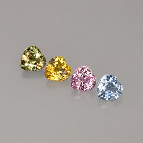 Gemas de zafiro multicolor natural de  ct, forma de corazón, VVS-VS